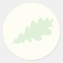 Green Leaf, Oak Tree leaf Design. Round Stickers