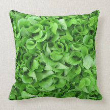 Green leaf print garden pillow