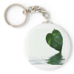 Green Leaf reflection on water theme Key Chain