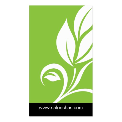 Green Leaf Salon Spa Business Card (front side)