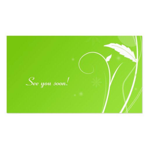 Green Leaf Salon Spa or Landscaping Business Card (back side)