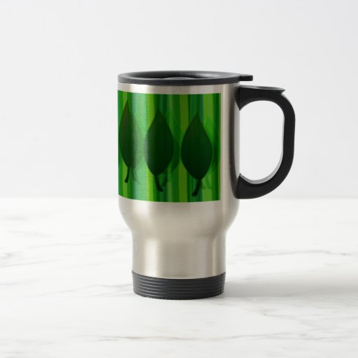 Green Leaf Stripes Coffee Mug