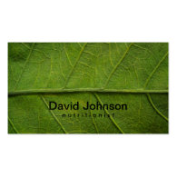 Green Leaf Texture Nutritionist Business Card