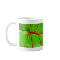 Green Leaf with Red Veins mugs by AryadnaDesign Green Leaf with Red Veins mugs