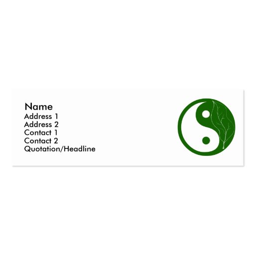 Green Leaf Yin Yang Business Cards