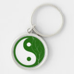 Green Leaf Yin Yang Keychain