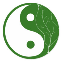 Green Leaf Yin Yang stickers by loraseverson Green Leaf Yin Yang stickers