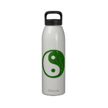 Green Leaf Yin Yang Water Bottle