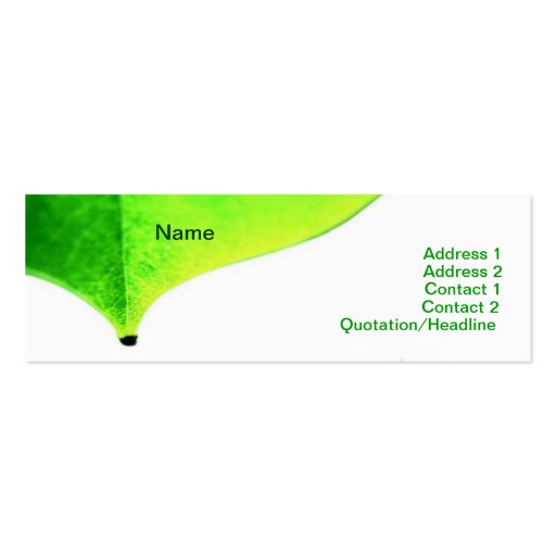 Green Leave Business Card (front side)