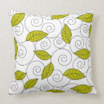 Green leaves and spiral pattern pillows