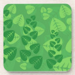 Green Leaves Background Beverage Coasters