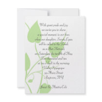 Green Leaves Bat Mitzvah invitations