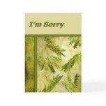Green Leaves Botanical Sorry Greeting Cards