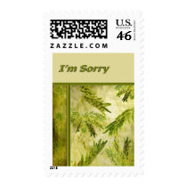 Green Leaves Botanical Sorry Stamps