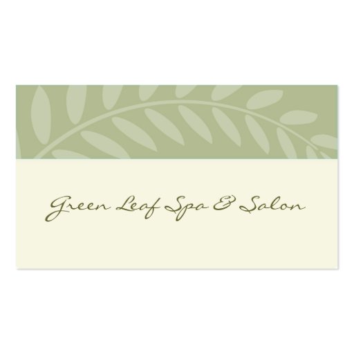 Green Leaves, Branch Border Business Card Template (front side)