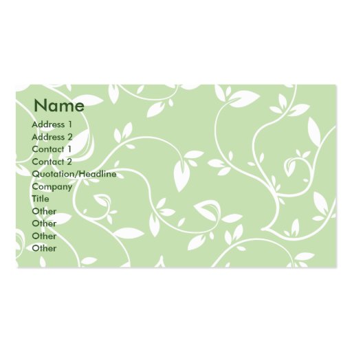Green Leaves - Business Business Cards (front side)