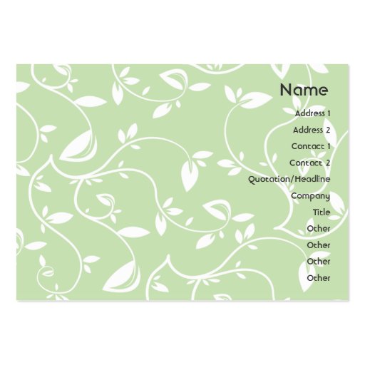 Green Leaves - Chubby Business Card Templates