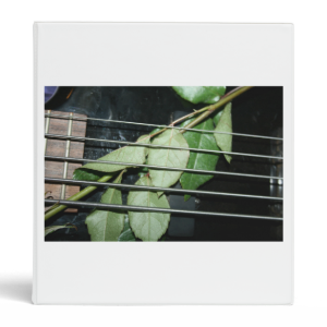 green leaves five string bass musical instrument vinyl binder