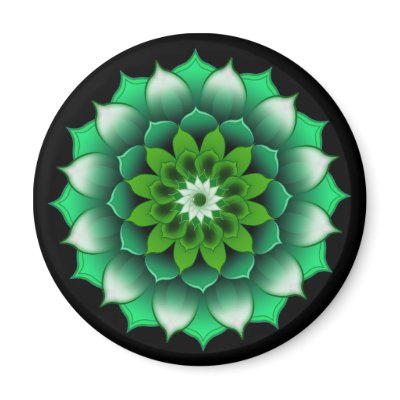 Green Leaves Mandala Magnet by teeboutique