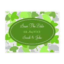 Green leaves pattern postcards