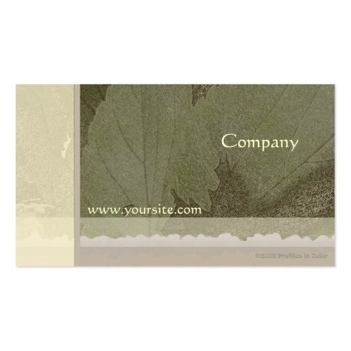 Green Leaves Profile Card Business Card (back side)