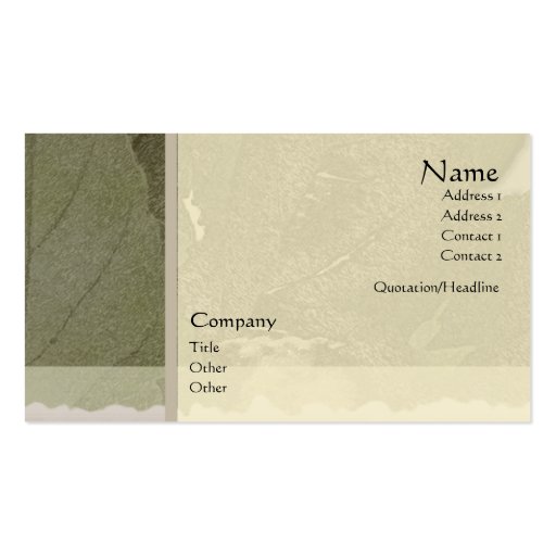Green Leaves Profile Card Business Card