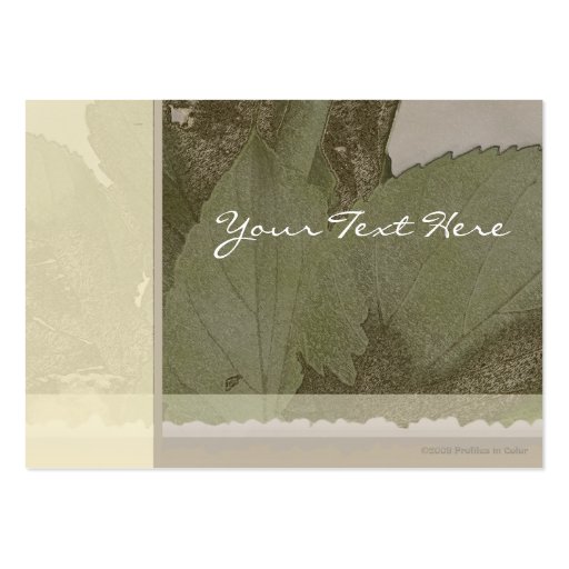 Green Leaves Profile Card Business Cards (back side)