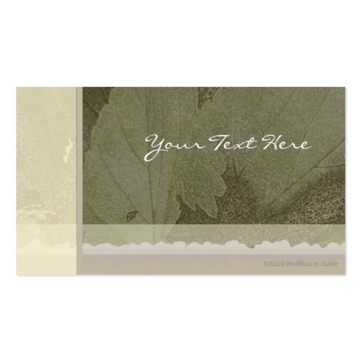 Green Leaves Profile Card Business Cards (back side)