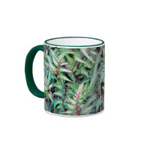 GREEN LEAVES, PURPLE STEMS by SHARON SHARPE mugs