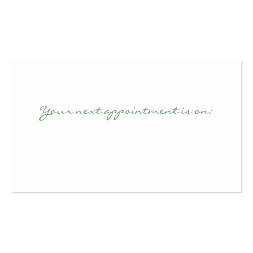 Green Leaves Salon & Spa Manicure Business Card (back side)