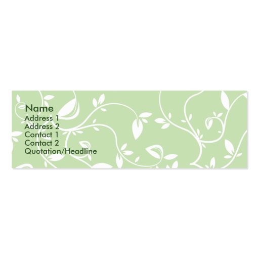 Green Leaves - Skinny Business Cards (front side)