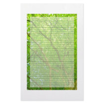 Green leaves stationary personalized stationery