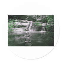 Green Leaves Round Sticker