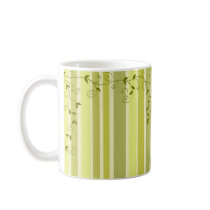 Green leaves stripes mugs