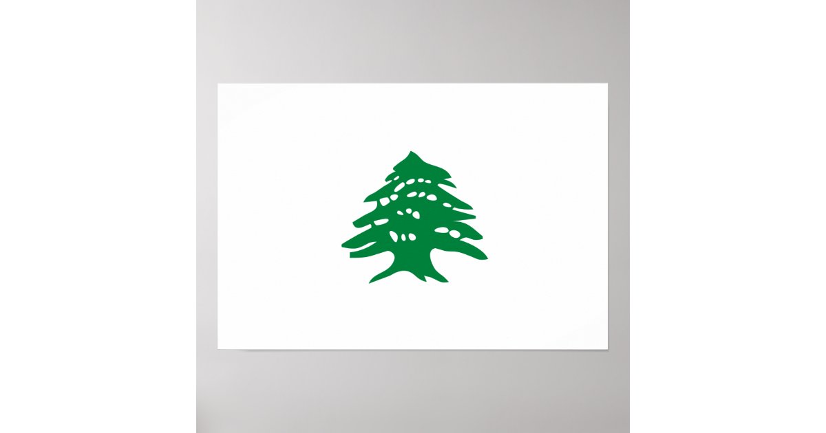 Green Lebanon Cedar Tree Flag Poster Zazzle