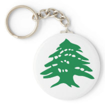 Green Lebanon Cedar Tree Keychain