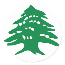 Green Lebanon Cedar Tree Round Sticker