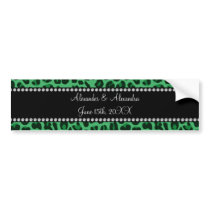 Green leopard pattern wedding favors bumper sticker