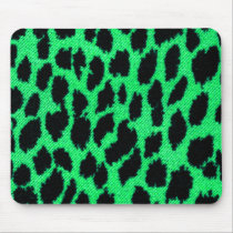 Green Leopard Print mousepads