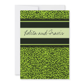 Green Leopard Print Wedding Invitations invitation