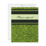 Green Leopard Print Wedding RSVP Cards invitations