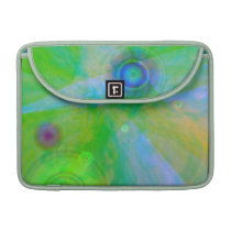 Green Light Burst Abstract Macbook Pro Sleeve rickshaw flap sleeves