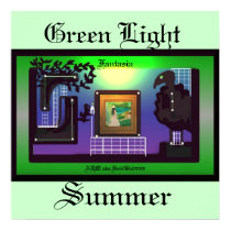 Green Light Summer Bird Poster posters