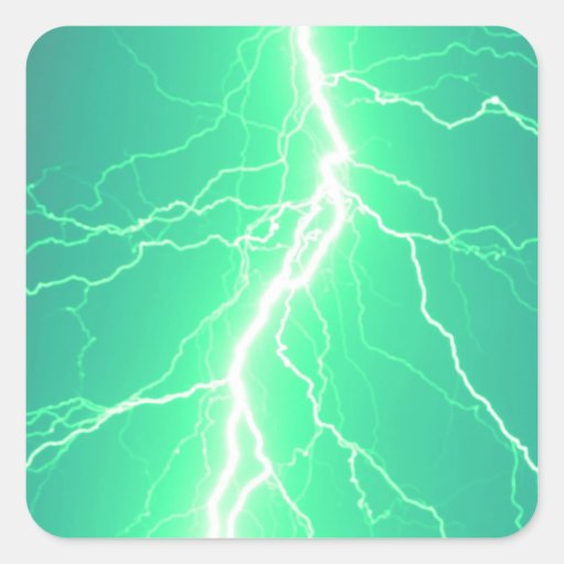 Green Lightning Strike Sticker