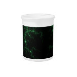 Green Lightnings on Black - fractal design Beverage Pitchers