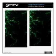 Green Lightnings on Black - fractal design FreeAgent Go Decals