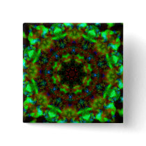 Green Lights mandala button pin buttons
