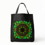 Green Lights mandala tote bag