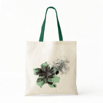 Green lilly tote canvas bag