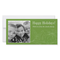 Green Lily Happy Holidays Photo Card photo cards
